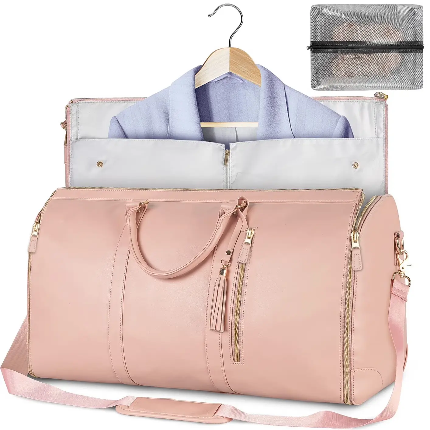 Large Portable Folding Women'S Garment Bag for Travel, Carry on Garment Bag,3 in 1 Hanging Suitcase Suit Weekender Travel Bag Lower Merion
