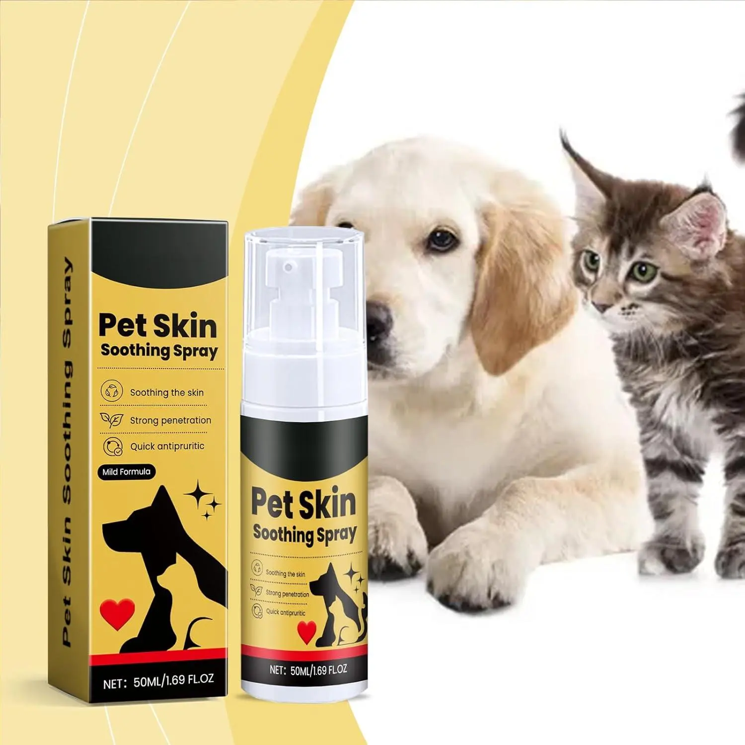 Pet Skin Soothing Spray, 1 Count Natural Gentle Formula Pet Skin Spray, Pet Supplies for Dogs & Cats, Cleaning and Softening Spray