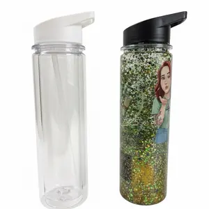 20 oz sports style Custom Snow Globe Tumbler - Personalized Drinkware with Clear and Colorful Options - Bottle