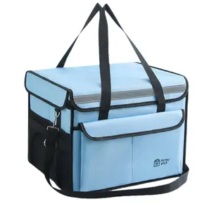 Thickened Insulated Delivery Bag, Large Capacity Portable Cooler Box, Multifunctional Car Storage Organizer for Outdoor & Food Transport