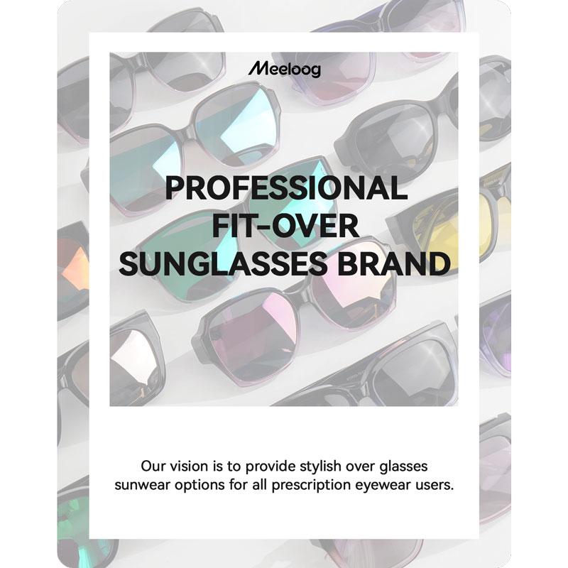 Meeloog Polarized Fit Over Sunglasses For Women, Trendy Round Tac SunGlasses Lightweight Wrap Around Shades ST0080 Gift Idea Brand Filter Effective Fashion Lens Flexible Antiglare Tri Acetate Cellulose Coating sunglasses women
