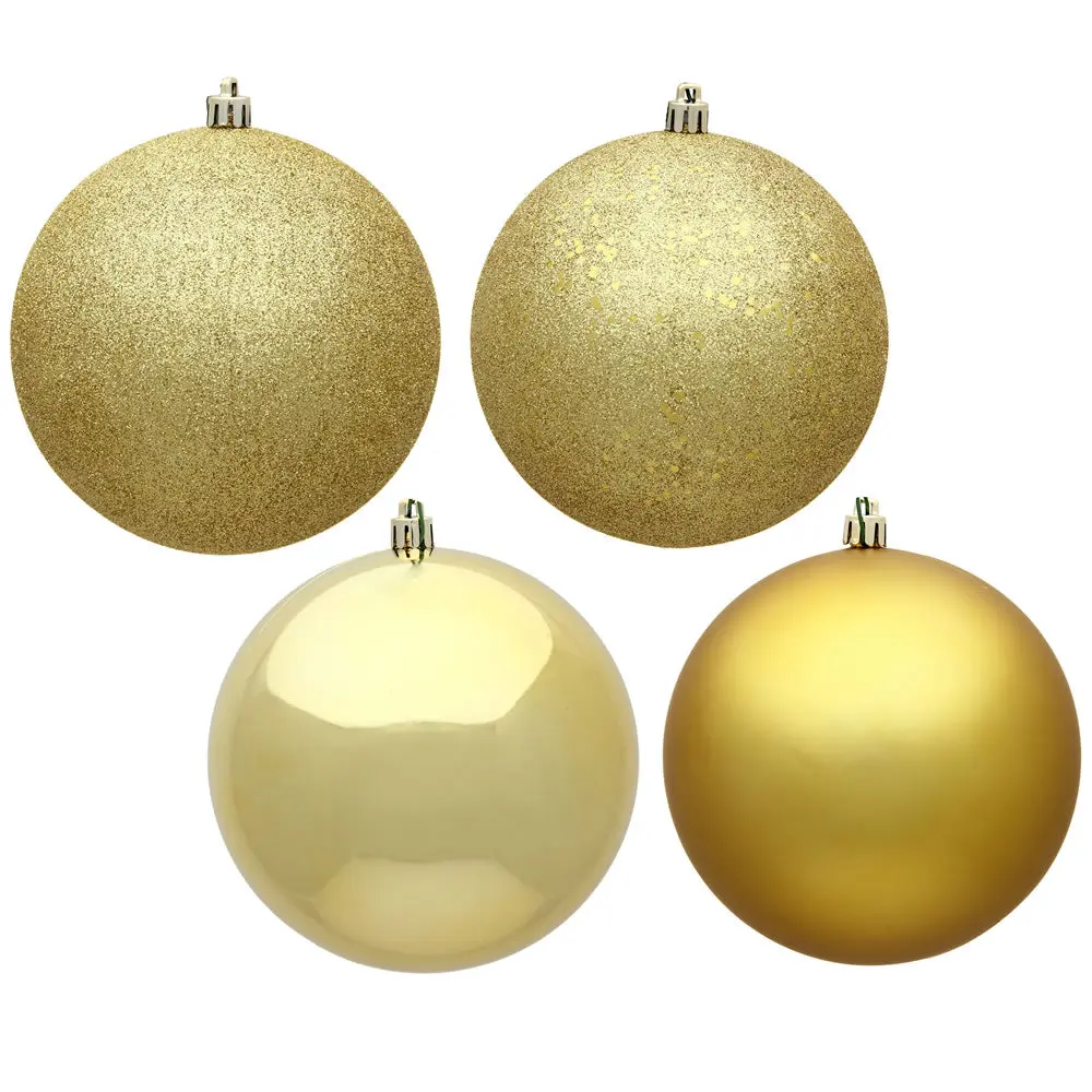 Vickerman N590708 2.75" Gold 4-Finish Ball Ornament Assortment 20 Per Box