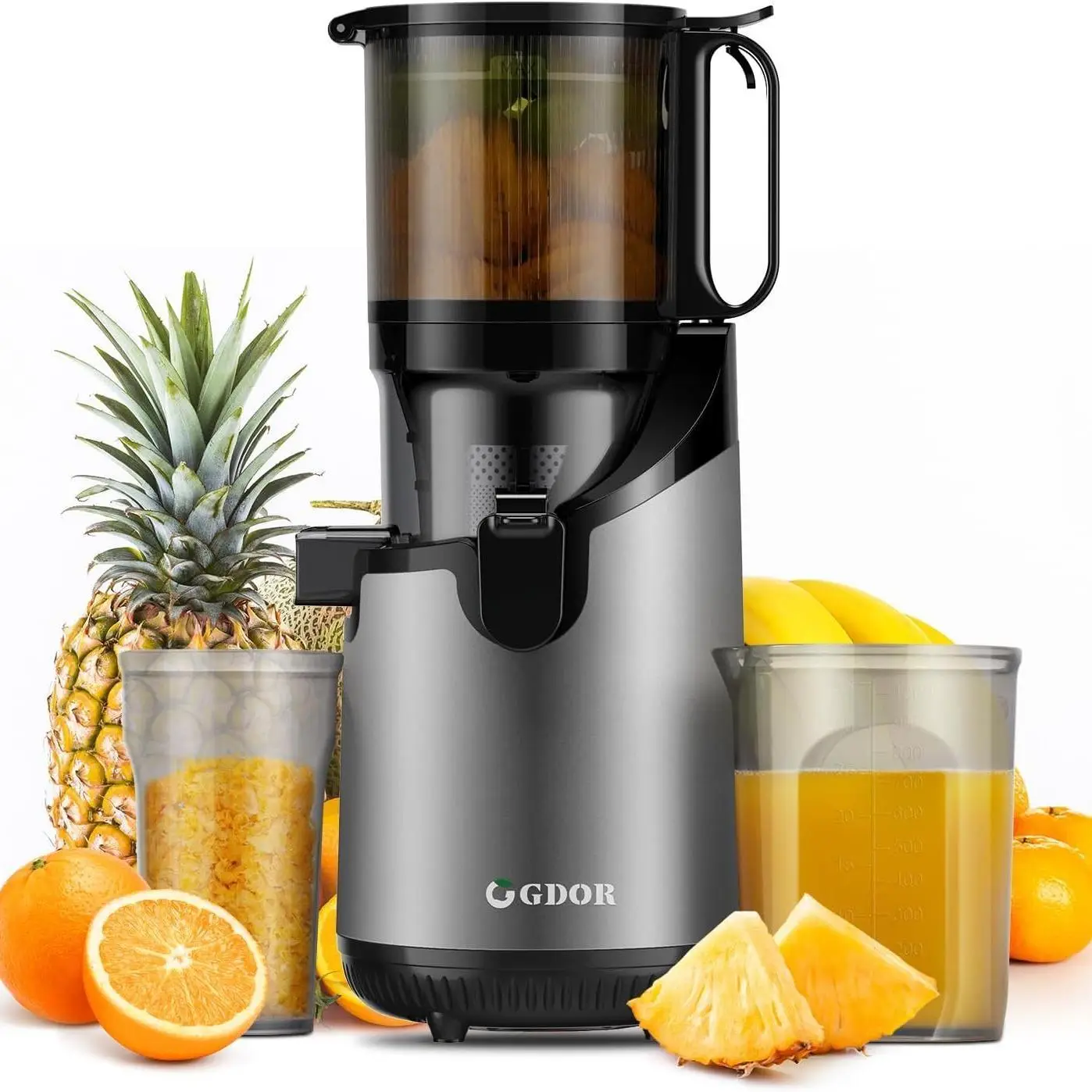 Cold Press/Slow Juicer with 5.3" Large Feed Chute, Masticating Juicer Extractor,Powerful 250W Motor,Fits Whole Fruits,Vegetables,High Juice Yield, Mo