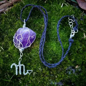 "Royal Scorpio" - Wire Wrapped Amethyst Scorpio Pendant