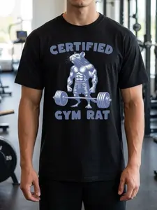 Certified Gym Rat Funny Vintage 90s Style T-Shirt, Retro Gym Graphic Tee, Pump Cover Rat Shirt, Gym Lovers Gift, Funny Gym Meme Shirt