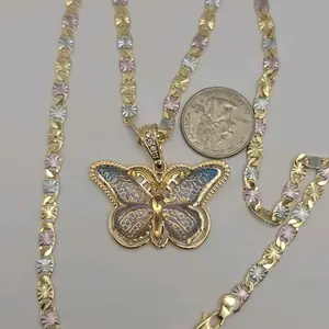 NEW STYLE BUTTERFLY fashion necklace fancy style 24"inches three-colors tone the perfect gift