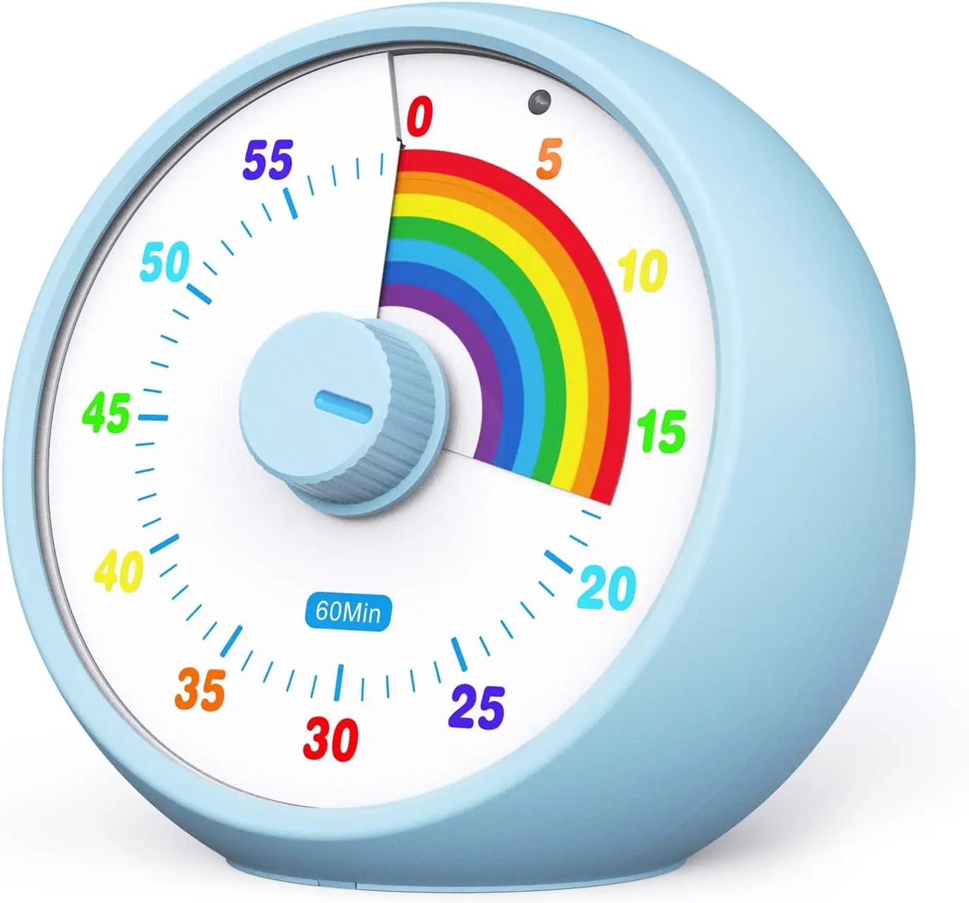Visual Timer for Kids, 60-Minute Countdown for Classroom Office Kitchen, Desk Timer Kids Time Management Tools with Silent Operation, Pomodoro Timer Rainbow Pattern(Blue) kiecky squirrel