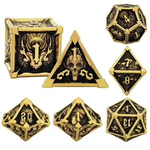 Metallic Dice Set, 7 Counts/set Creative Polyhedral Dice Set for Party Festival, Tabletop Games Accessories for Gifts