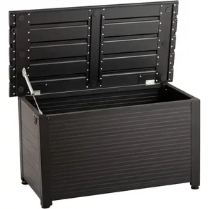 us general toolbox Gallon Aluminum Deck Box, IP65 Waterproof Level Patio Storage Box, 221 Lbs Be aring Capacity, for Pool & Sports Equipment & Garden Tools Storage (Black) harbor  freight  tool  box Garage Storage Box Tool Box for DIY Workshop Tool Box