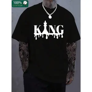 180g[100%cotton]220 Grams Round Neck Short Sleeve Men's-Shirt, Printing Pattern, Simple Design, Knitting Process, Soft And Comfortable, Suitable Campus Wear, Party, Daily Wear, A Good Choice Family And FriendsCasual Short-Sleeve-Shirts Men And Women