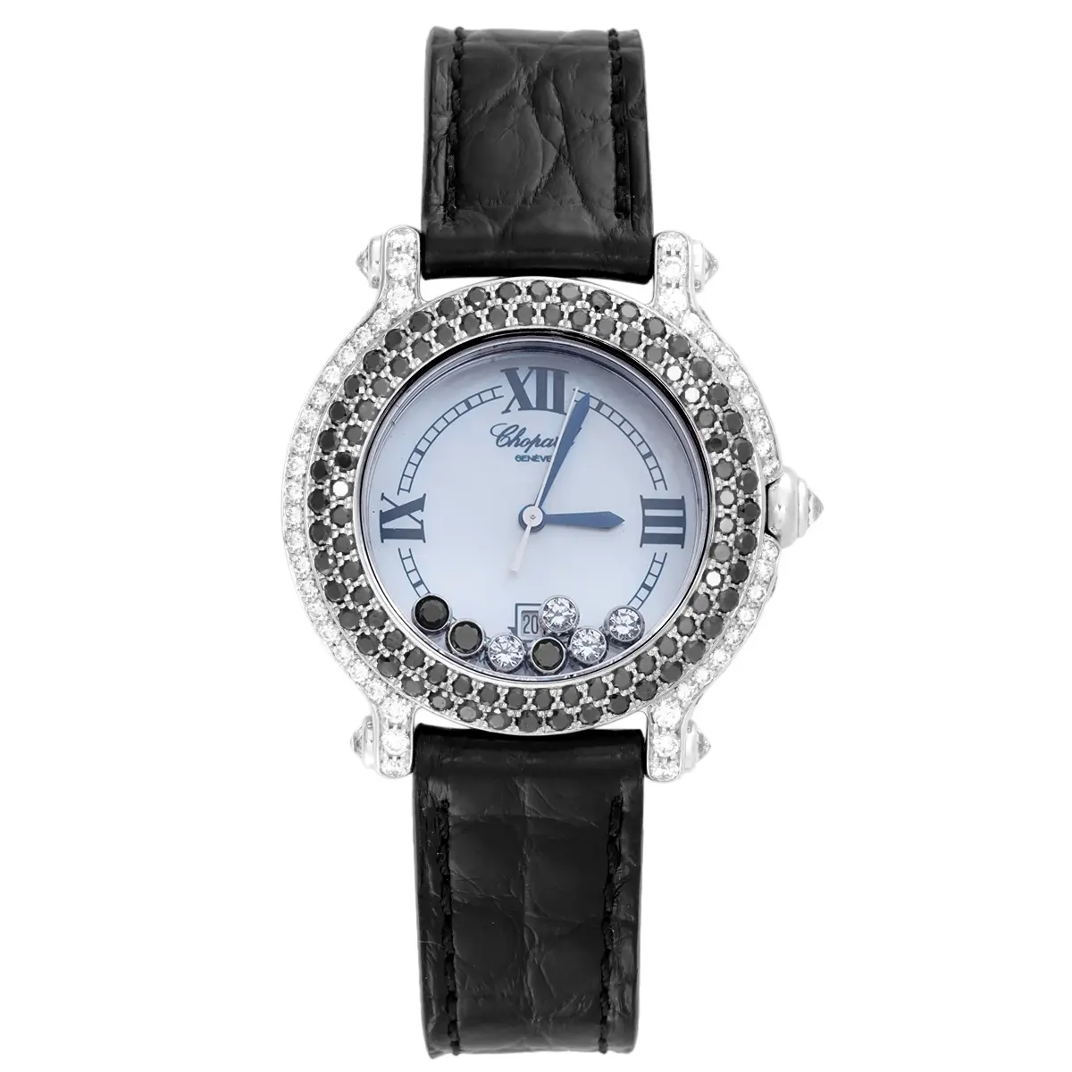 Chopard Happy Diamonds 276180 Quartz 32.5mm White Mother-of-Pearl Dial 18K White Gold Factory Diamond Ladies Watch WHT027023