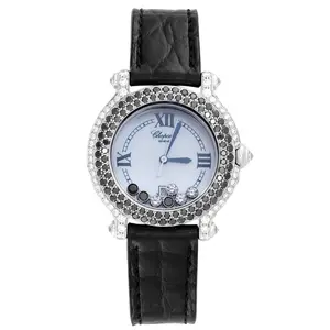 Chopard Happy Diamonds 276180 Quartz 32.5mm White Mother-of-Pearl Dial 18K White Gold Factory Diamond Ladies Watch WHT027023