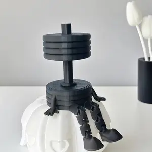 Movable Joint Dumbbell Action Figure, Realistic Gym Statue, Collectible Figurines - Flexible Arms & Legs for Weightlifting Poses, Suitable for Home and Office Decoration, Plastic Material, No Electricity, Perfect Gift for Fitness Enthusiast