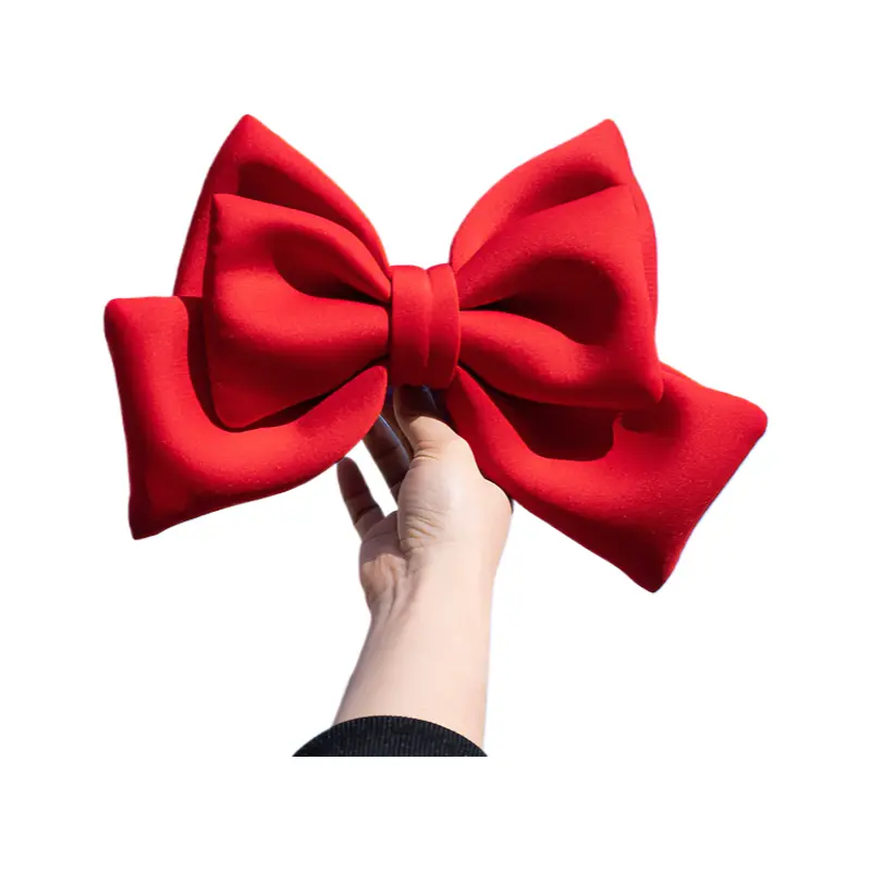 Motorcycle Helmet Bow Decoration, Red Ribbon Helmet Accessory for Riders, Cute Personalized motorcycle Helmet Styling Kit