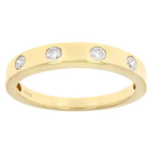 JTV White Lab-Grown Diamond H SI 14K Yellow Gold Over Sterling Silver Mens Band Ring 0.25ctw