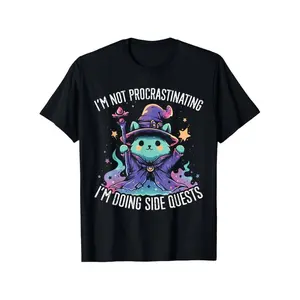 Side Quests Procrastinator MMORPG MMO RPG Video Game T-Shirt 100% Cotton Round Neck Short Sleeve T-shirt