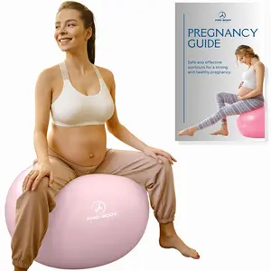 ProBody Pilates Birthing Ball - Pregnancy Ball Exercise for Labor with Book Yoga Ball Pregnancy w/Prenatal and Postnatal Exercise Extra Thick Birth Ball Pregnancy (Rose 65 cm: 51" - 510")