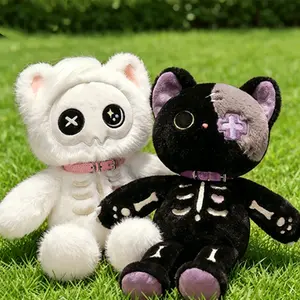 Cute & Quirky "Skull Cat" Plush Toy — An Adorable Cat Plush Doll, Suitable for Young People