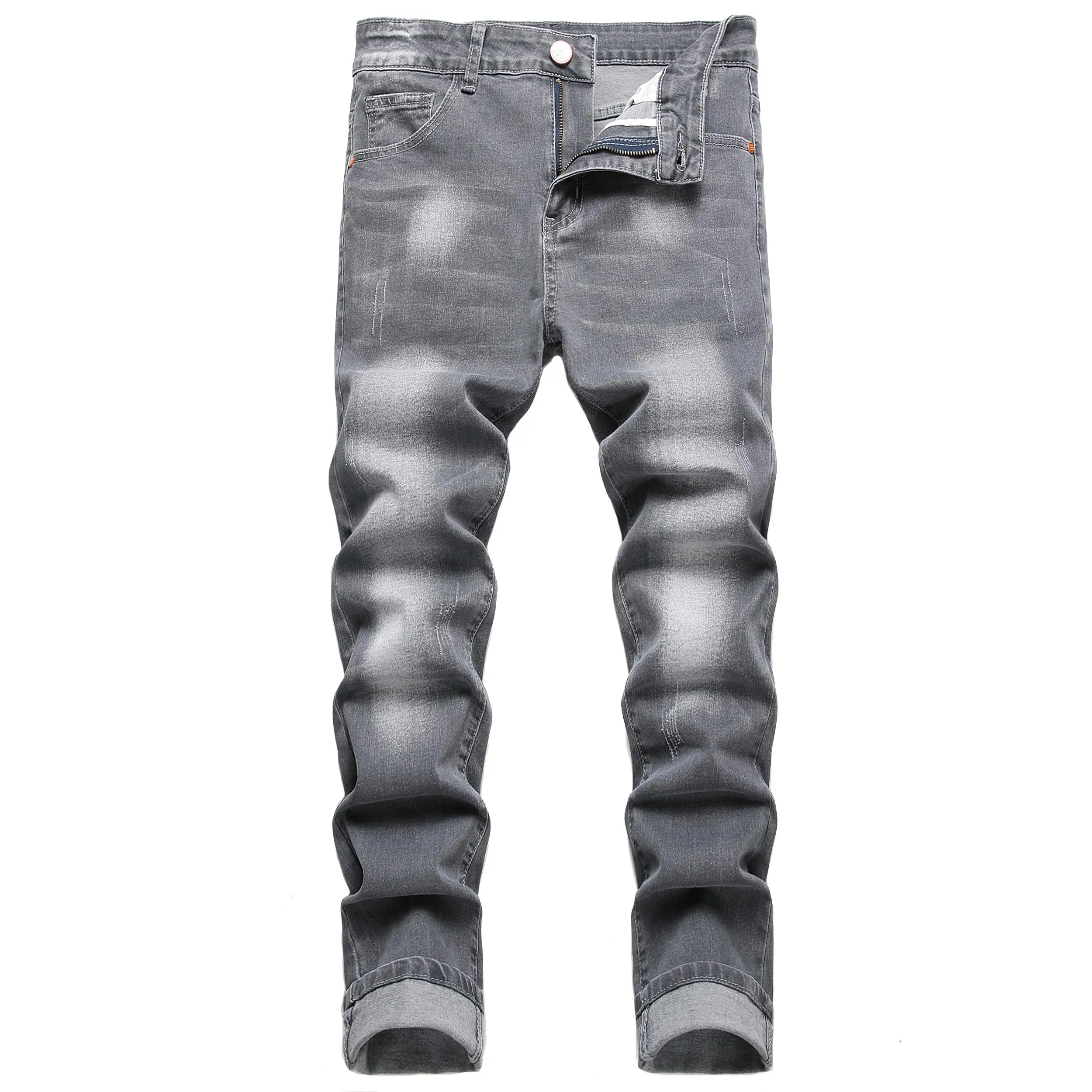 JUNBAOSS Men's Slim Fit Stretch Jeans Ripped Skinny Jeans for Men, Distressed Straight Leg Fashion Casual Popular Chic Comfort Flex Waist Denim Pants,