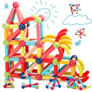 COUOMOXA 42 Pcs Building Sticks Blocks Kids Toys, Stem Educational Construction Montessori Toys 3 4 5 6 8 Year Old Girls and Boys Gifts for Christmas Birthday,Preschool Tinker Counting Toddler Toys