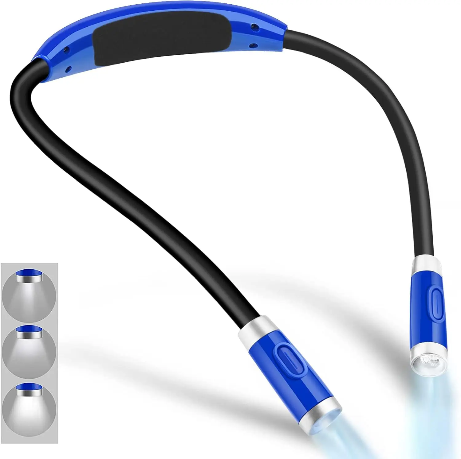 Rechargble LED Neck Rding Light, B Lights for Rding in Bed, 3 Brightness Levels, xible Soft Silicone Arms Comfortable Wr, Long Lasting.Grt for Rders, Craft & Knitting