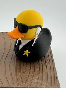 Secret Service Duck, Agent Duck Decor, Security Guard Duck, Funny Desk Duck, Spy Inspired Shelf Gift, 3D Printed Collectible Duck