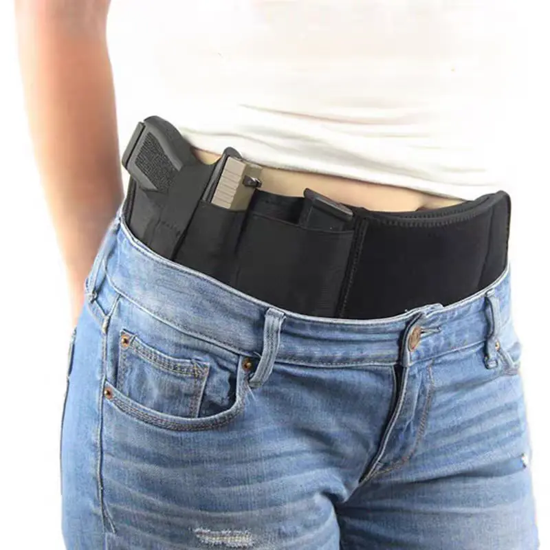 Multifunctional Invisible Holster Waist Bag Pistol Clip Abdominal Belt Holster Breathable Elastic Belt Unisex Suitable for Outdoor Sports Tactical Quick Draw Design Tactical Holster Holiday Gift Slim Inside waistband holster hip holster women