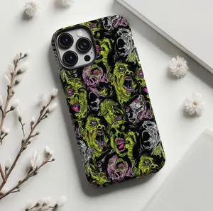 Zombie Horror Phone Case for Iphone 11 to 16, Grunge Undead Art Phone Cover, MagSafe Compatible, Trendy Phone Cover