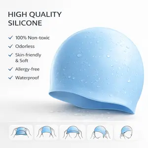 Silicone Swim Cap for Adults, Swim Cap for Women Men,Soft Stretchy Swimming Cap with Anti-Slip Interior Grip,Easy On and Off,Durable Pool Cap for Lap Swimming, Training,Beach