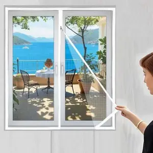 Zipper Mosquito Net Window Screen, Self-Adhesive Flyscreen, Invisible Thin Mesh, Bug Protection, Home Essential, Easy Installation
