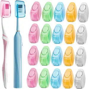 20 Pack Toothbrush Covers, Portable Toothbrush Head Cover Caps, Toothbrush Case Protector for Home and Travel, Fits Most Manual and Electric Toothbrushes (Multicolor)
