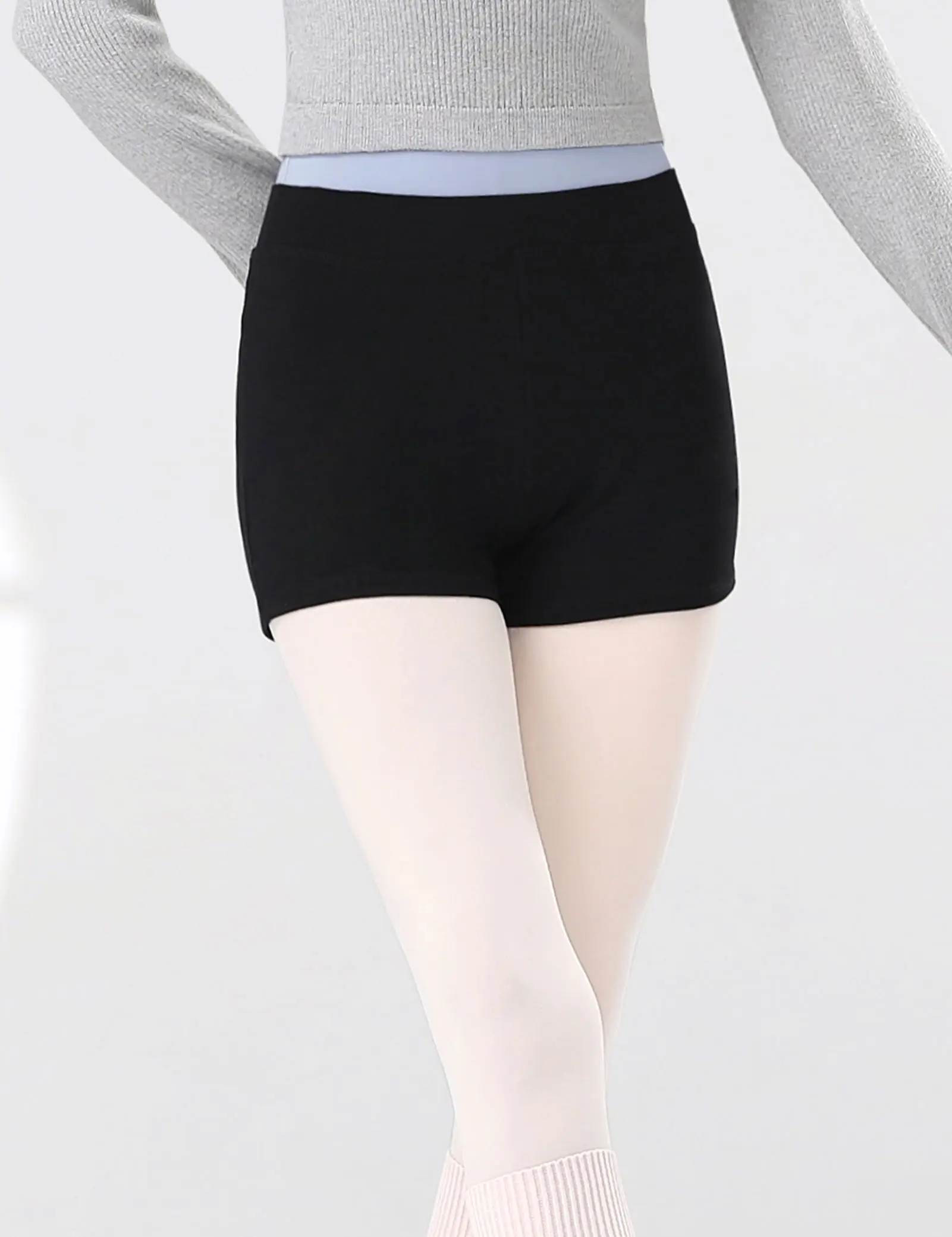 Daydance Black Cotton Women Ballet Shorts for Dance, Yoga, Workout, Volleyball, Gymnastics