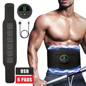 Portable USB-Charged Muscle Care Tool  Waist Comfort Belt for Women and Men , Rechargeable Abdominal Muscle Relaxation Device with LCD Display, No Gel Pads Required, for Daily Use