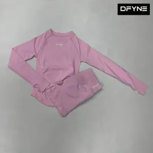 DFYNE Seamless Long Sleeve Workout Top – Breathable Slim Fit Yoga Shirt with Thumb Holes for Women
