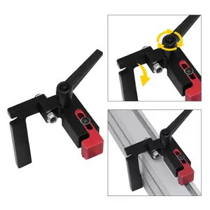 T-shaped Rail Fence Chute Limiter - Diagonal Rail Limiter - Multi Slot Rail Sliding Locator - Router and Saw Table Slide Rail Limiter DIY Tool, Diagonal Rail Stopper