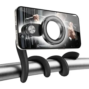 Flexible Gym Phone Holder for Peloton Treadmill Spin  - Gooseneck  Phone Mount for  MagSafe , Wrap Around Phone Stand for /Desk/Shopping/Women Men Gym Gifts