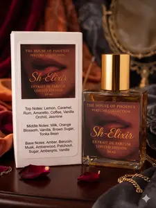 Sh-Élixir Extrait de Parfum Limited Edition by The House of Phoenix 50 ml Unisex Luxury Fragrance with Vanilla & Amber Notes Floral Perfume Floral Musk