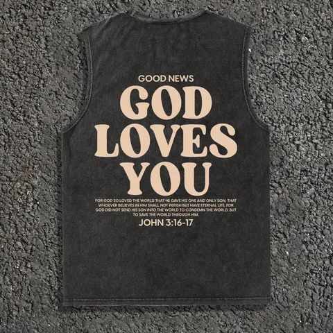 Men's Letter Print Soft Knit Fabric Tank Tee, Regular Fit Casual Sleeveless Top for Summer, Men's Top for Daily Wear, Fitted, Clothes, Cotton Tank Top