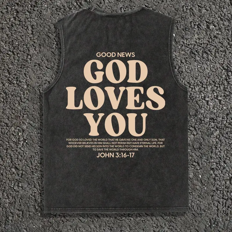 Men's Letter Print Soft Knit Fabric Tank Tee, Regular Fit Casual Sleeveless Top for Summer, Men's Top for Daily Wear, Fitted, Clothes, Cotton Tank Top