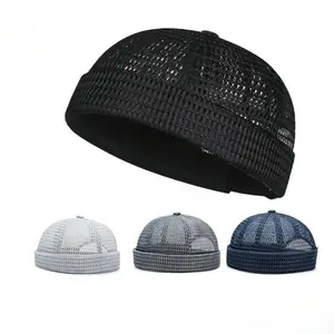 1 Pack Men's Breathable Brimless Hat - Mesh Cooling Skull Cap Docker Beanie for Outdoors