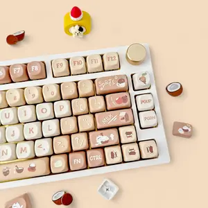 SOA Coconut Milk Keycap Set with 142 Keys for ANSI, ISO, Alice Layouts - PBT Material