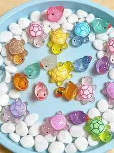 30pcs Luminous Duck, Luminous Little Turtle, Little Duck, Little Turtle, Duck Toy Series, Miniature Resin Duck and Turtle, Luminous Gift Pad, Party Supplies