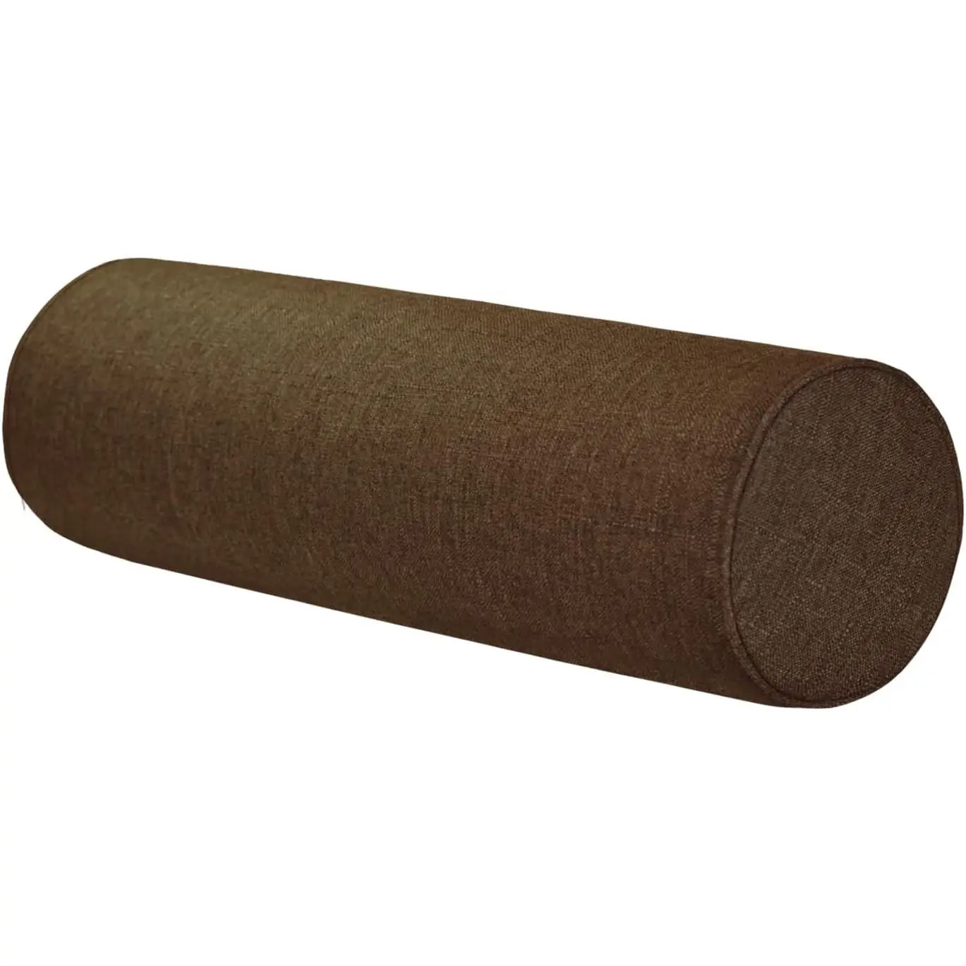 Linen Burlap Cotton Neck Roll Pillowcase with Zipper - 6x18in Coffee, Soft Heavyweight Quality Fabric, Elegant Stitches, Good Breathability, Durable, Not Pilling Round Cylinder Bolster Cover for Bedroom, Sofa