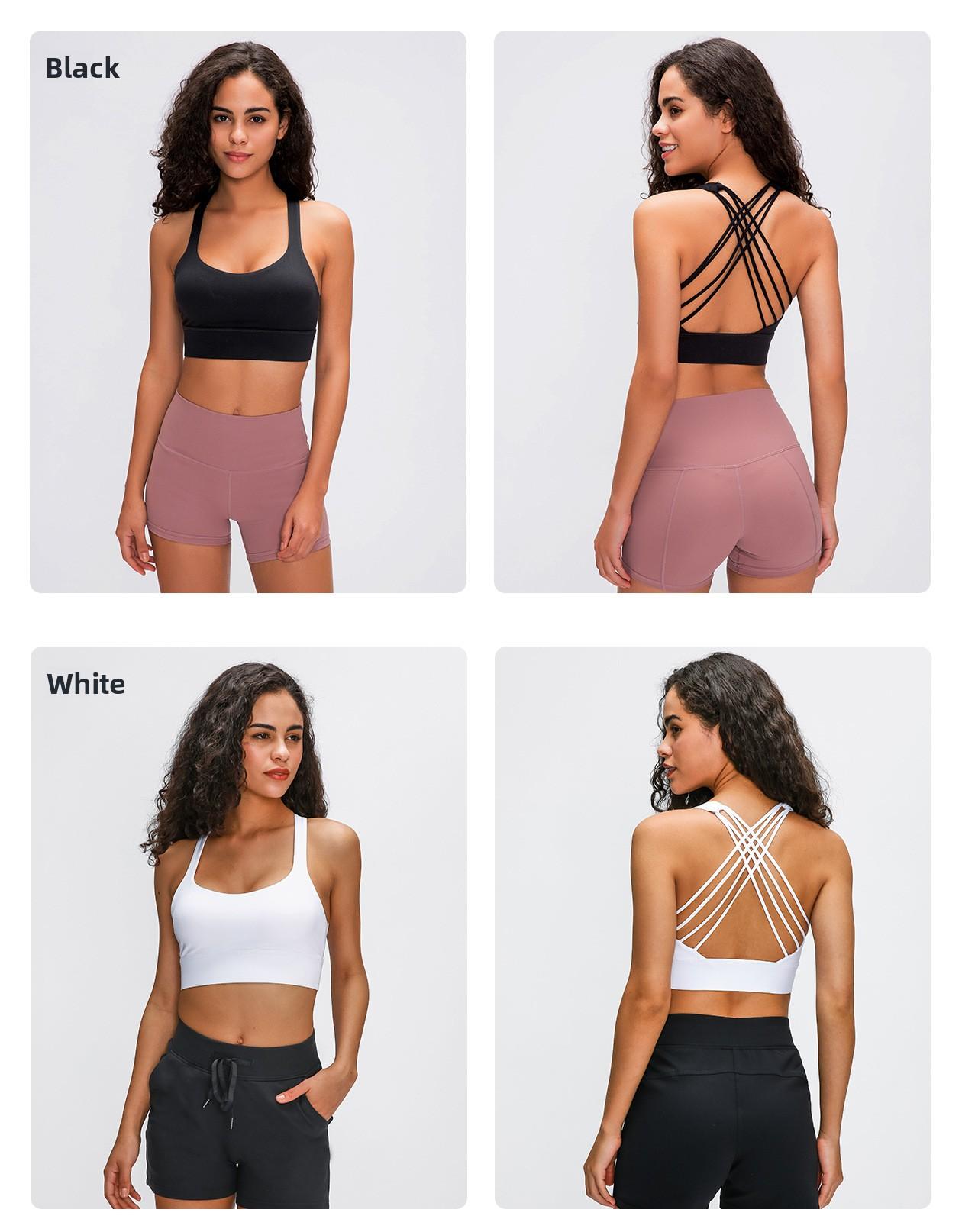 New Women's High-Impact Cross-Back Sports Bra, Shockproof Push-Up Support Fitness Bra