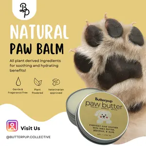 Butterpup paw butter for dogs that lick their paws and have dry cracking paw pads