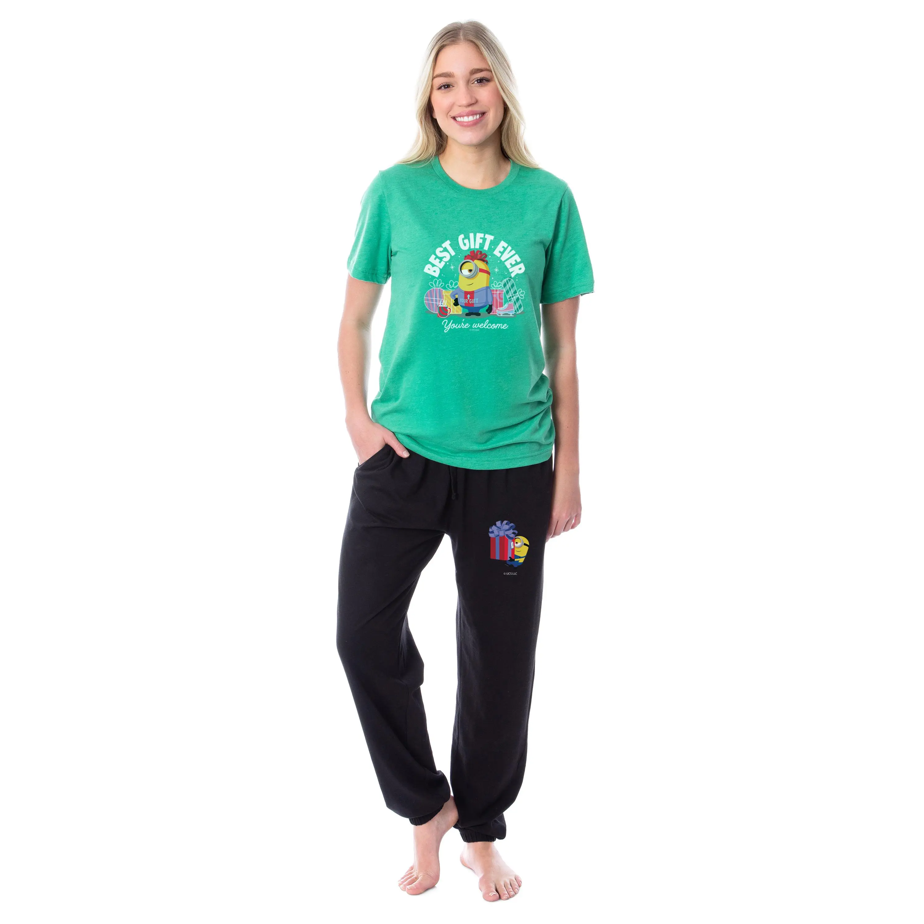 PJammy Women's Despicable Me Minions Comic Sleep Pajama Set - Smooth Shirt & Pants, Christmas Gift, Everyday Loungewear, Bottoms