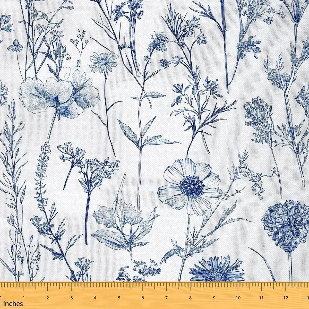 Flowers Fabric,Rustic Floral Leaves Soft Flannel Polyester No Stretch Fabric,Shabby Plant Decorative Cloth,Women Crafts & Sewing Supplies DIY Fabric