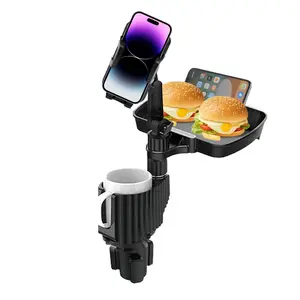 Multifunctional 3-In-1 Detachable Car Tray with Cell Phone Holder and Car Cup Holders, Adjustable 360° Rotating Food Tray Stand, Multifunctional Car Accessories, Perfect Holiday Gift