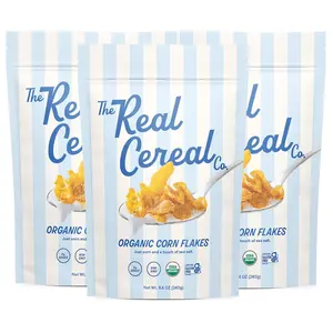 The Real Cereal Company, Organic Corn Flakes Cereal 3-Pack, Zero Sugar, Gluten Free, Non-GMO, Made in USA