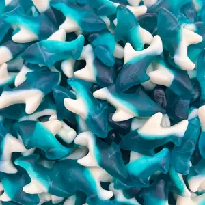 Blue Sharks Gummy Candy, Blue Raspberry Flavor (1 Pound Bag)